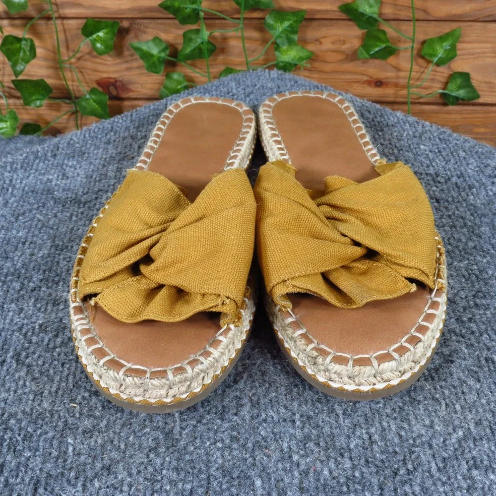 Universal Thread Women Espadrille Slide‎ Sandal 9.5 Casual Summer Mustard Yellow